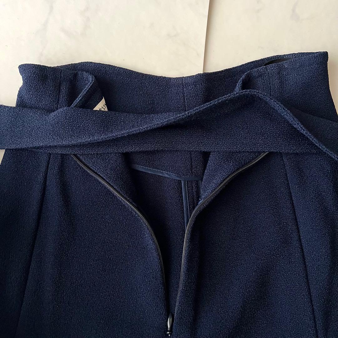 希少 セリーヌ フィービー期 アシンメトリー ロングスカート ネイビー 34