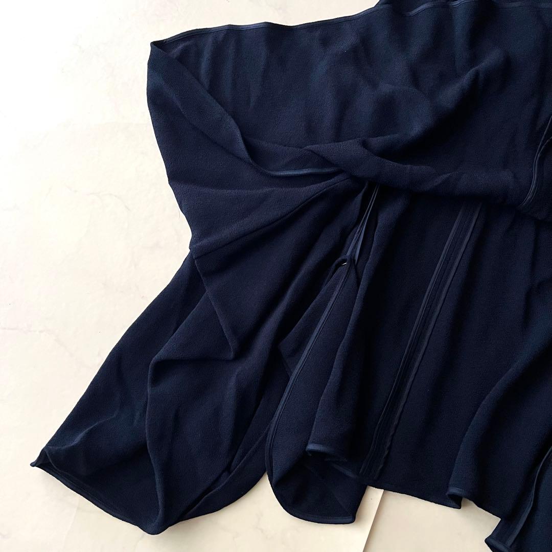 希少 セリーヌ フィービー期 アシンメトリー ロングスカート ネイビー 34