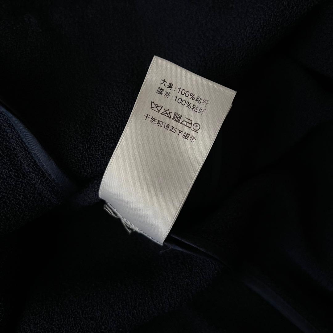 希少 セリーヌ フィービー期 アシンメトリー ロングスカート ネイビー 34