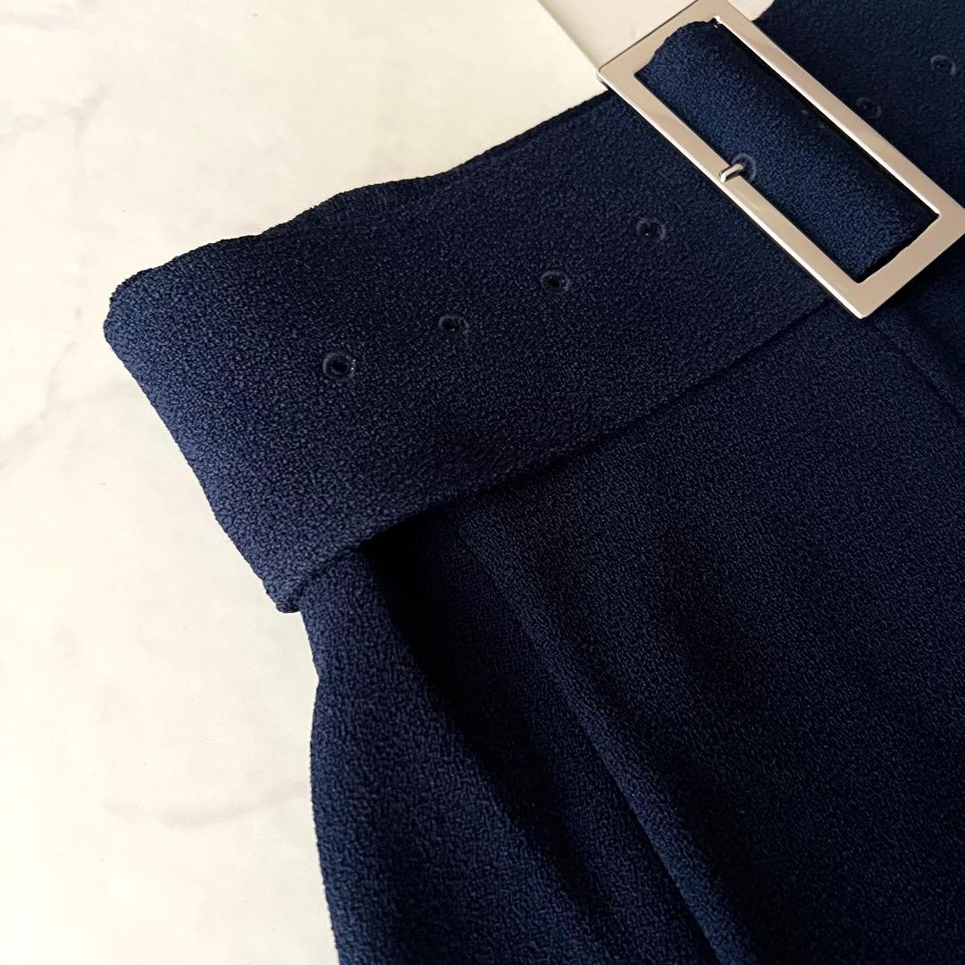 希少 セリーヌ フィービー期 アシンメトリー ロングスカート ネイビー 34