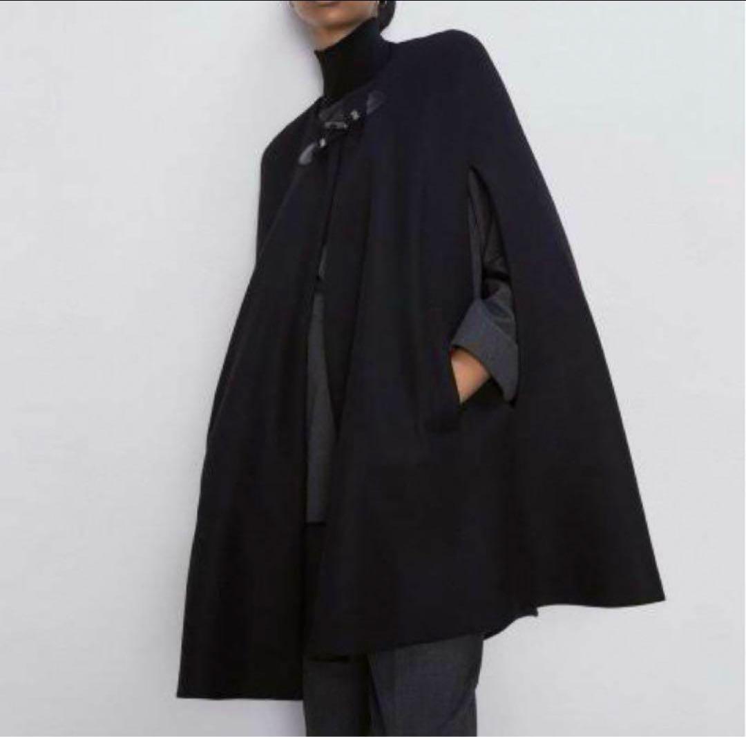 美品 ZARA ザラ ポンチョ ケープコート マントコート MANTECO XS