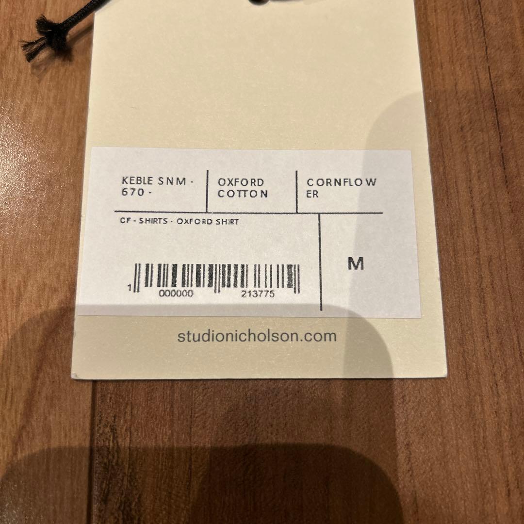 STUDIO NICHOLSON ボタンシャツ ブルー　Mサイズ　購入時タグあり
