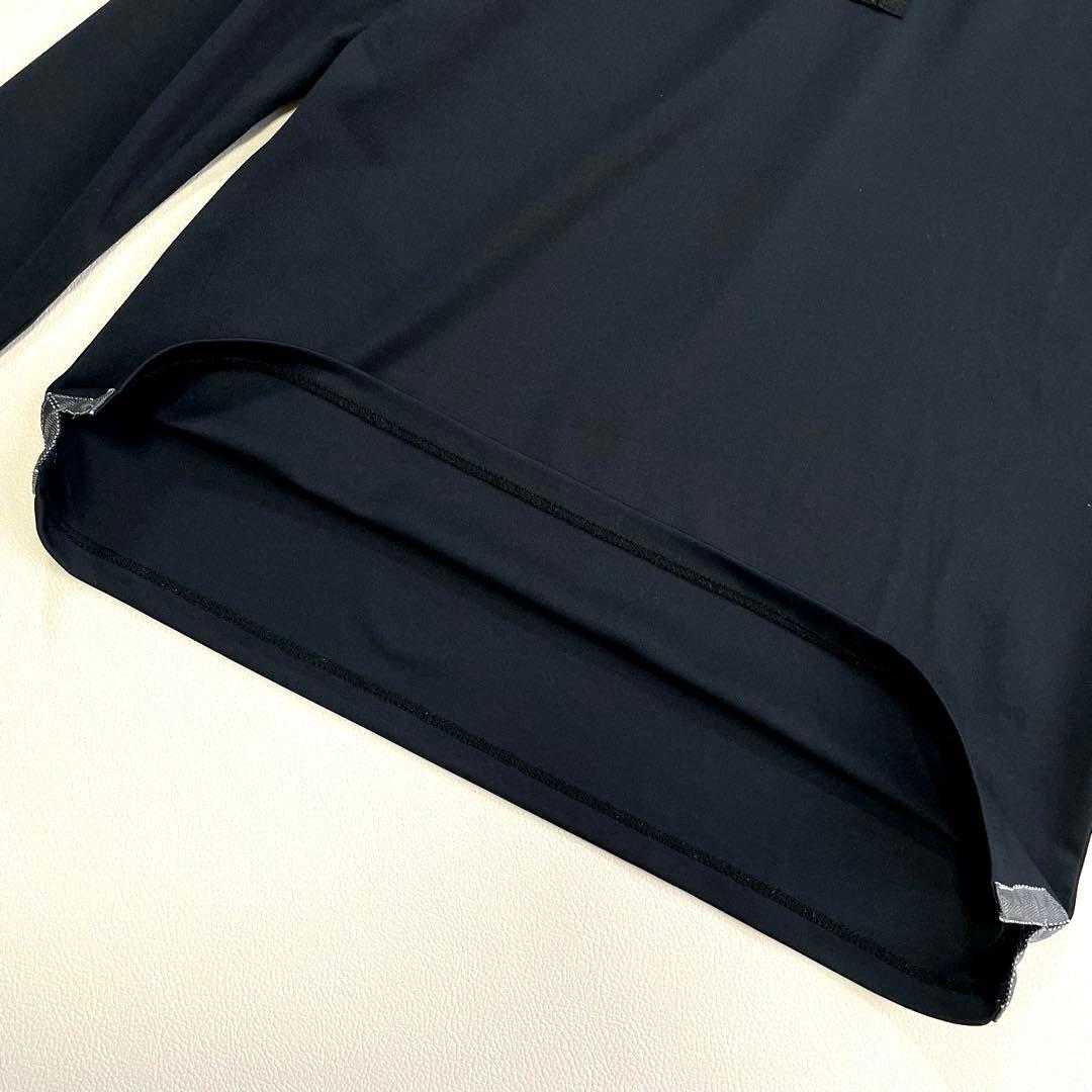 6308【美品】ブリーフィング　ハーフジップラグランTシャツ　長袖　ブラック