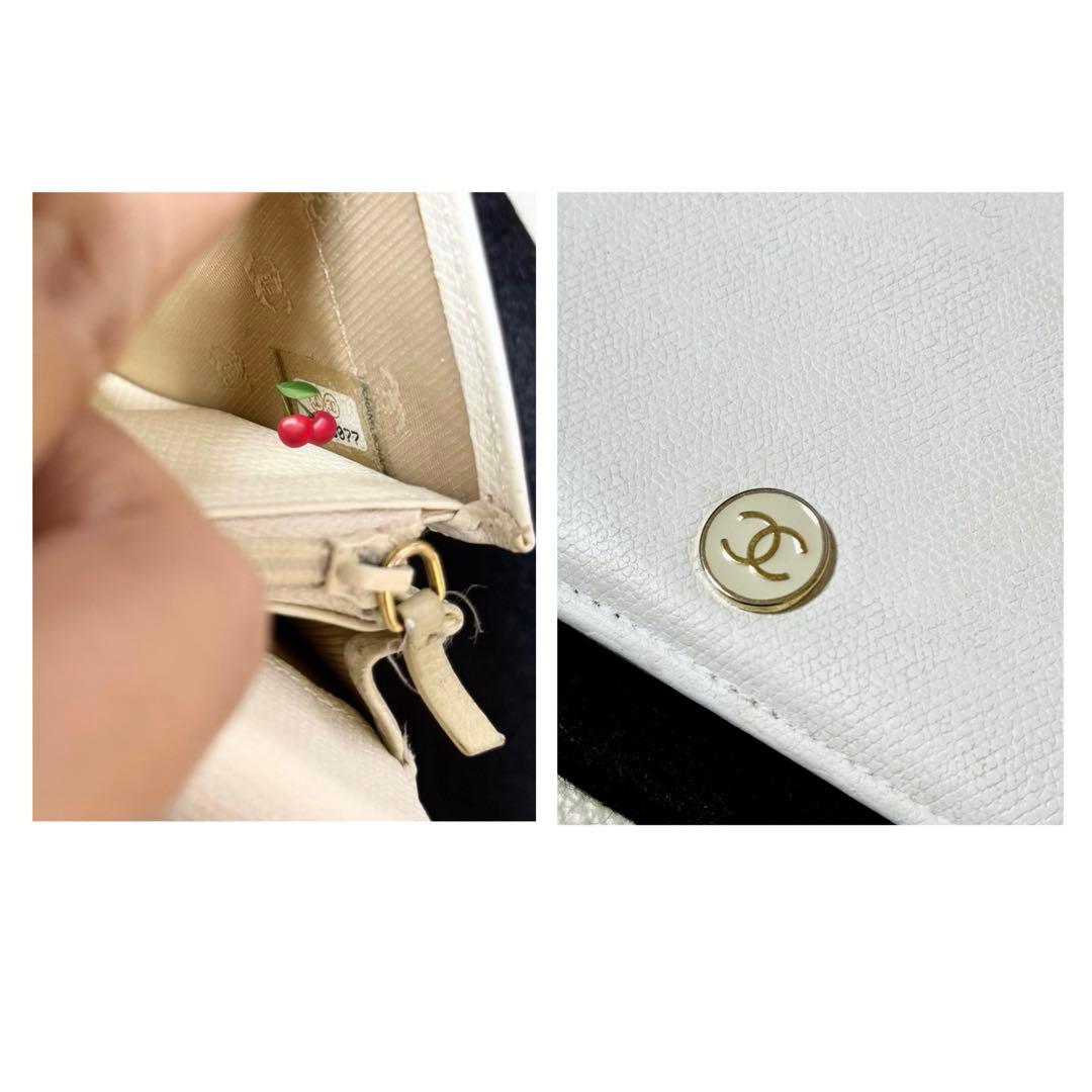 シャネル Chanel 長財布 ココマーク ゴールド金具 アイボリーホワイト