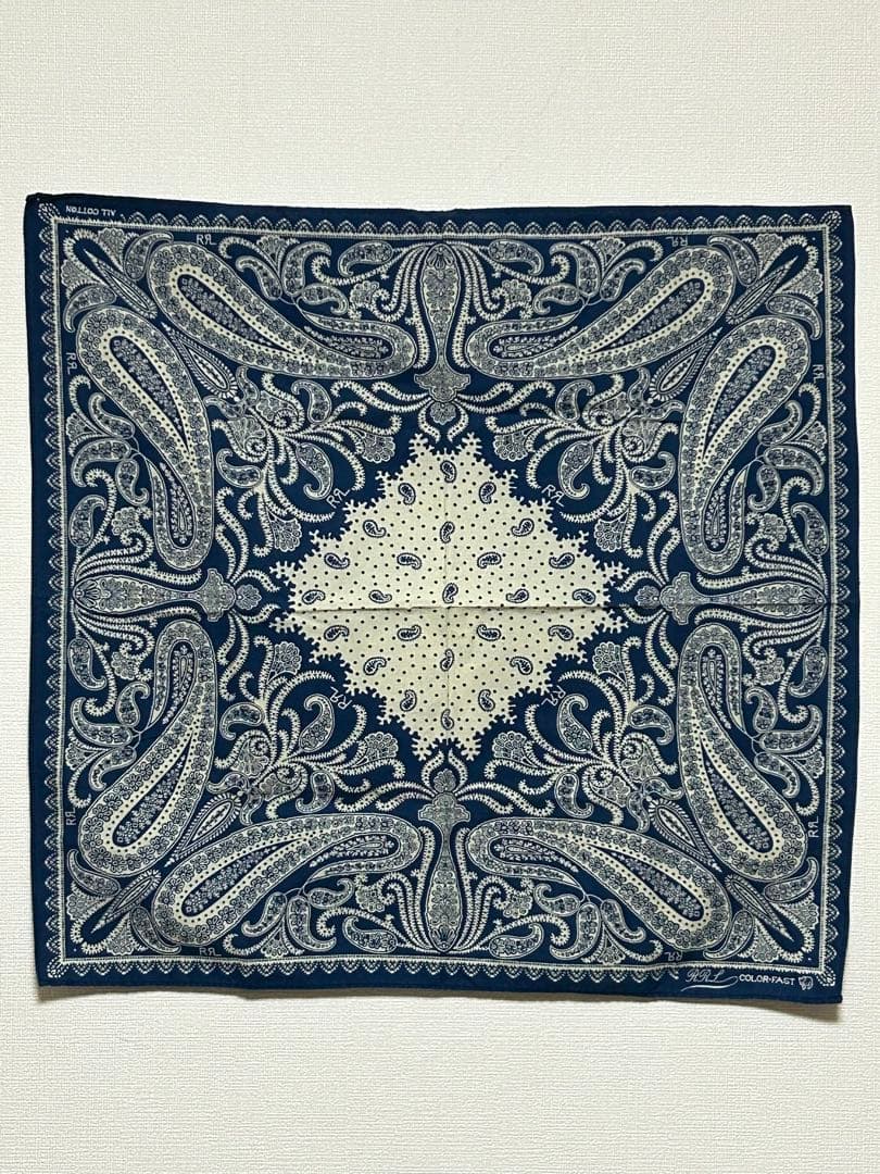 RRL ペイズリー柄バンダナ 青 未使用品 Ralph Lauren - メルカリ