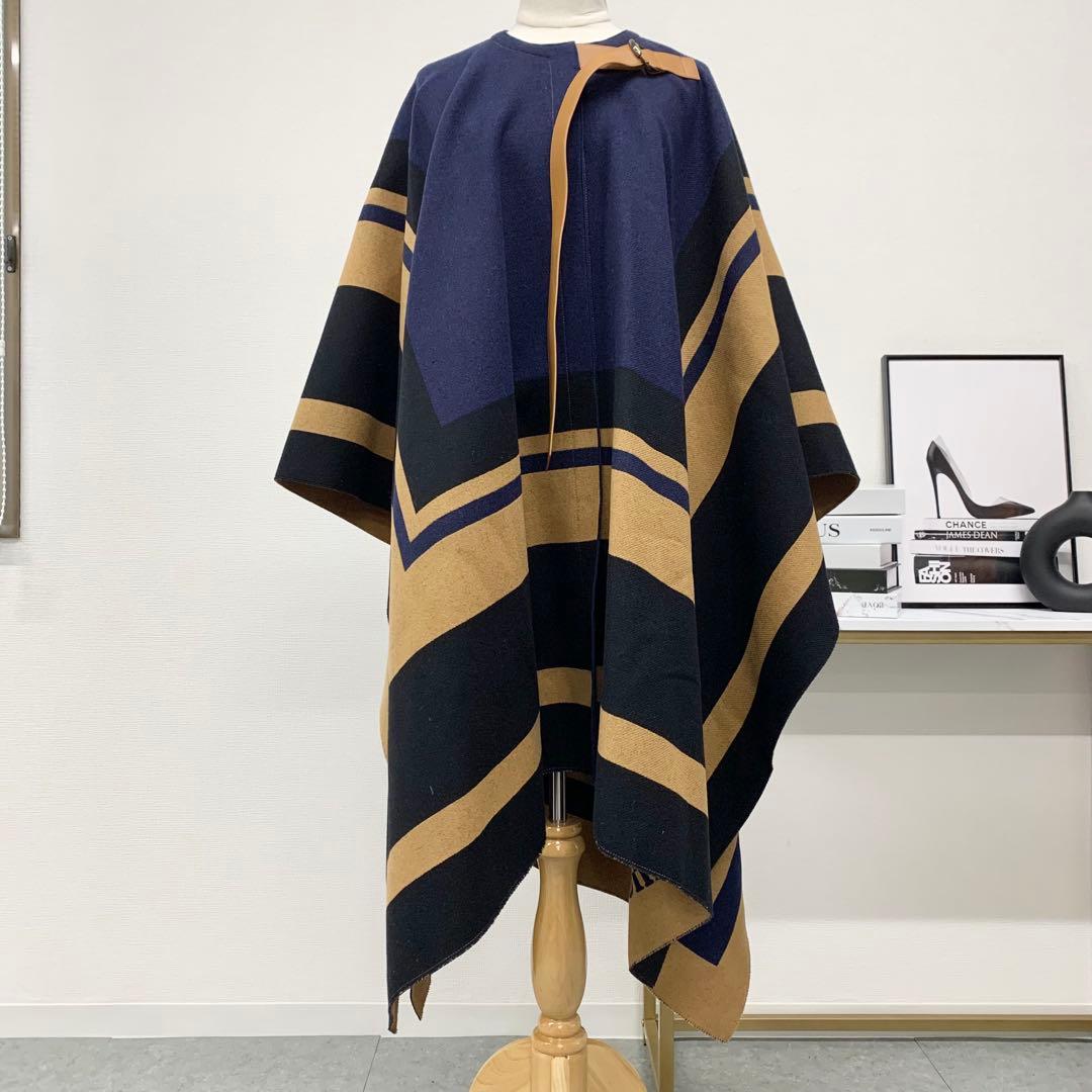 Chloe ポンチョ ケープ コート ネイビー