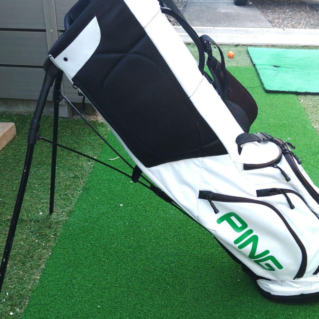 PING ゴルフバッグ スタンド式 ホワイト/グリーン