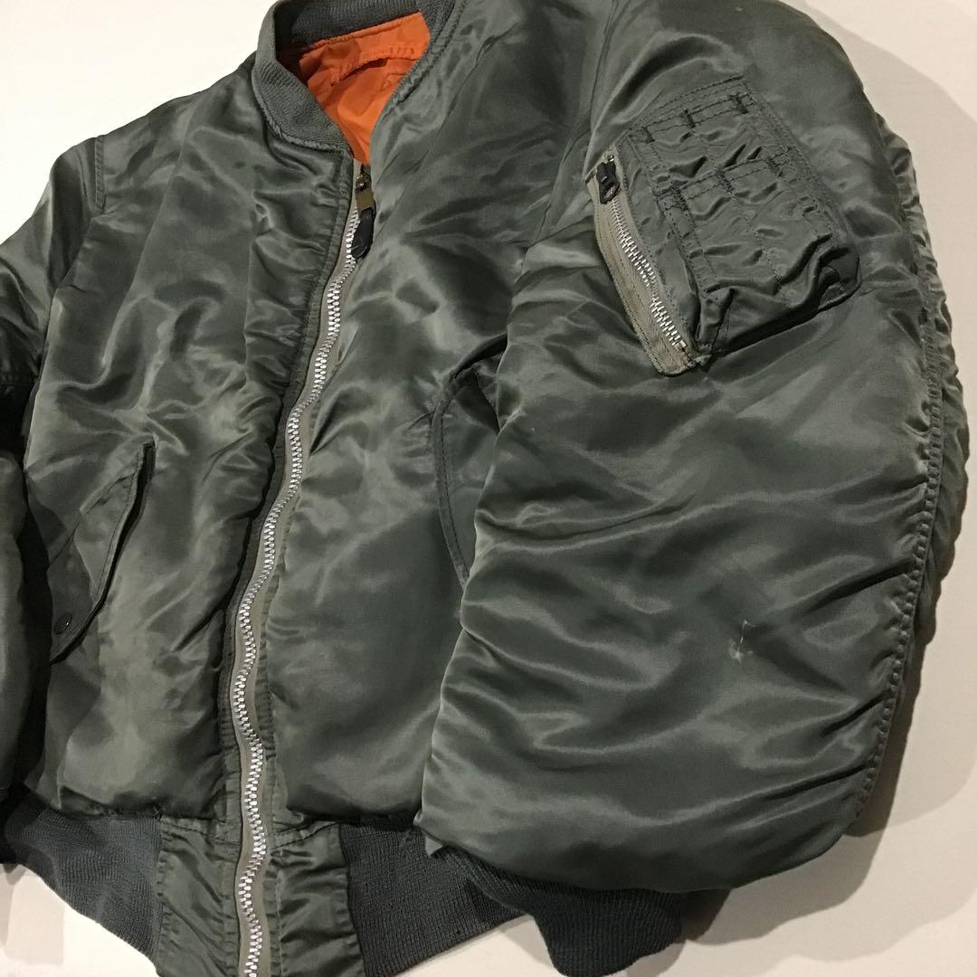 70s MA-1 【超希少縦ステッチ】 フライトジャケット 米軍実物 70年代