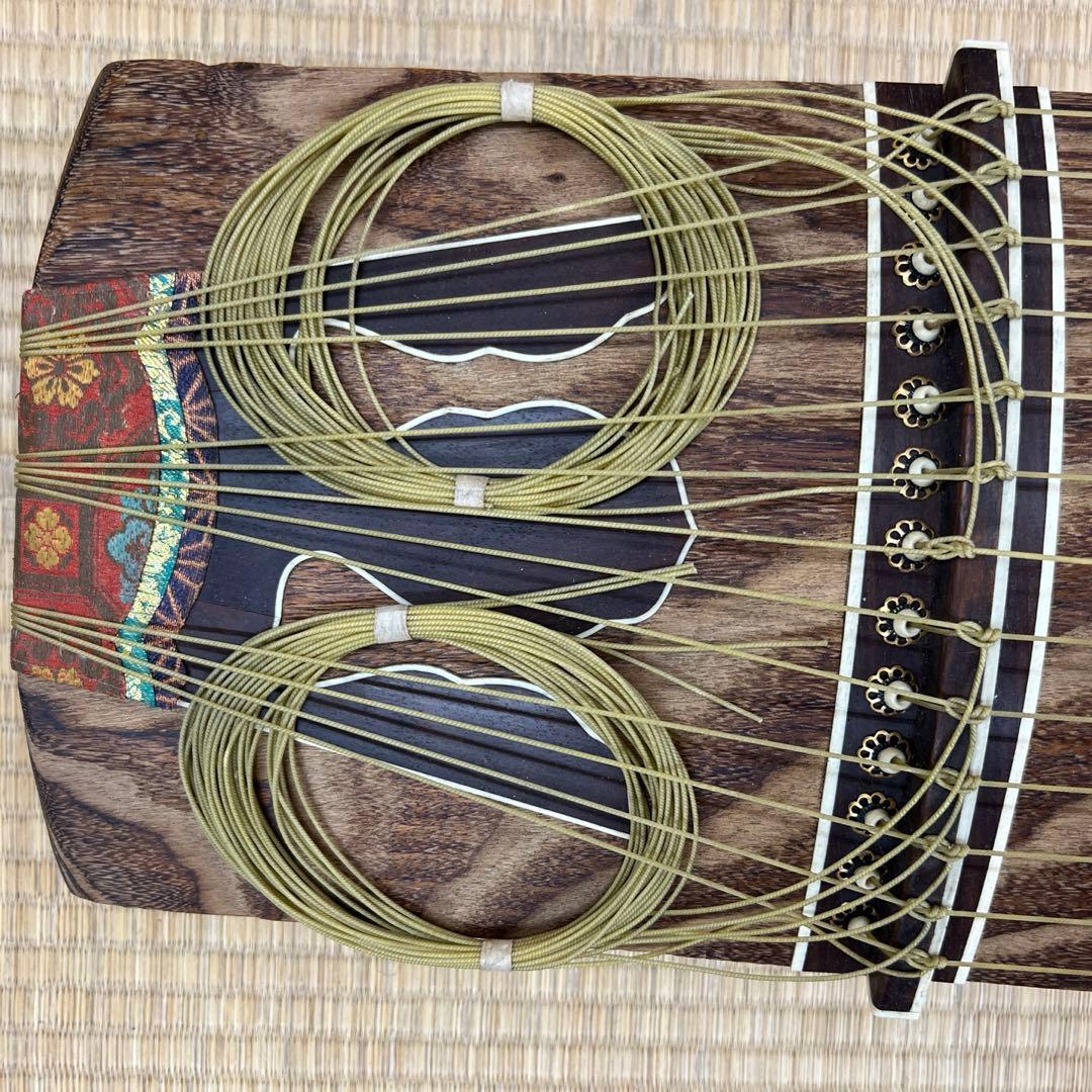 すだれ彫 13弦 琴 舌に蒔絵 全長190㎝ 東な7-0703②