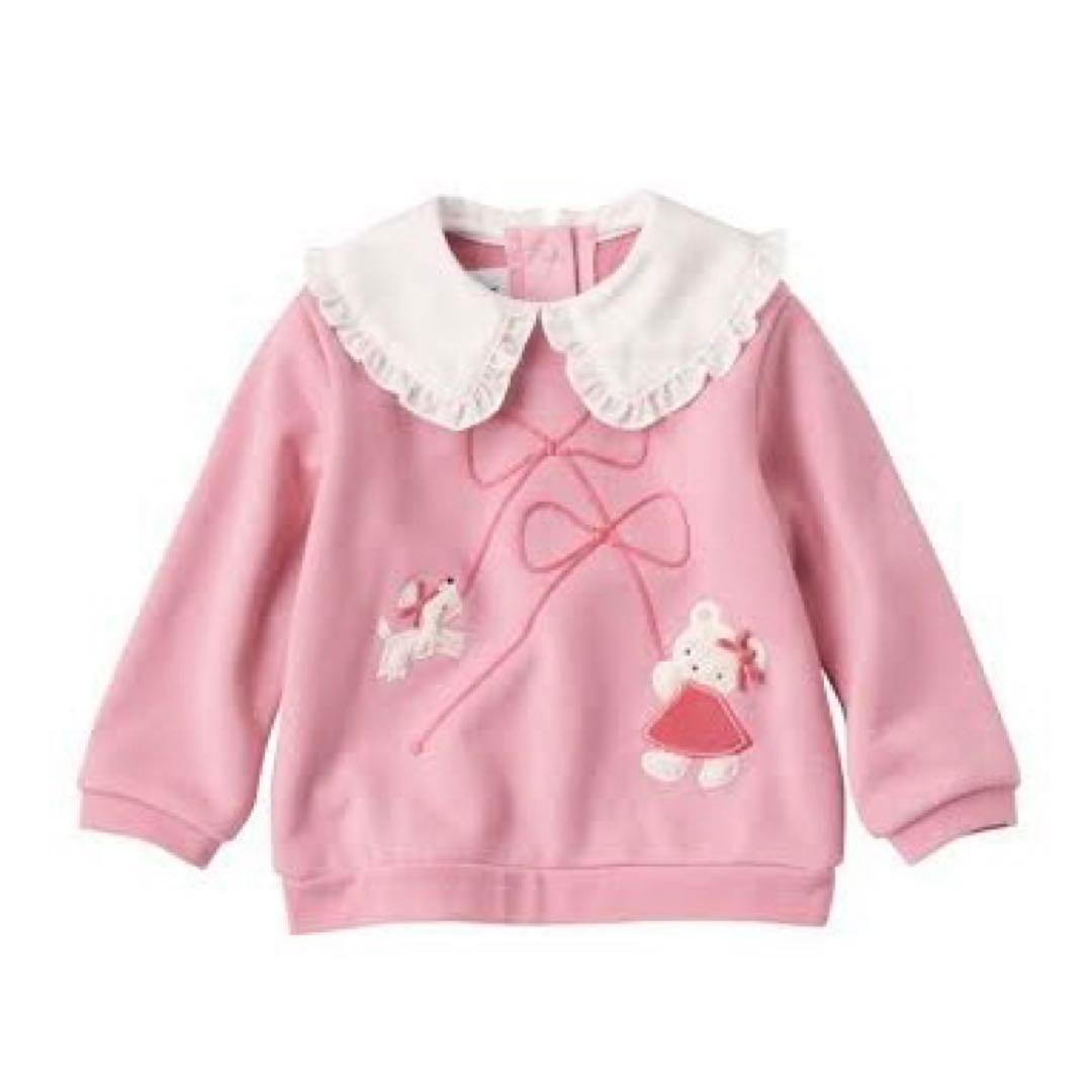 ファミリア トレーナー リボン ピンク 90 フリル 襟付きfamiliar