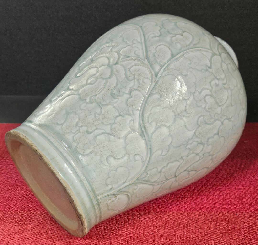 中国古美術中国古陶磁器古玩青白磁影青彫花文瓶罐大壺唐物古渡り