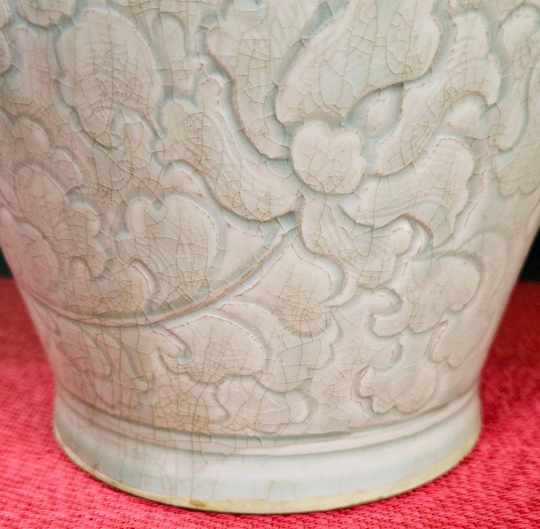 中国古美術 中国古陶磁器 古玩 青白磁 影青 彫花文 瓶 罐