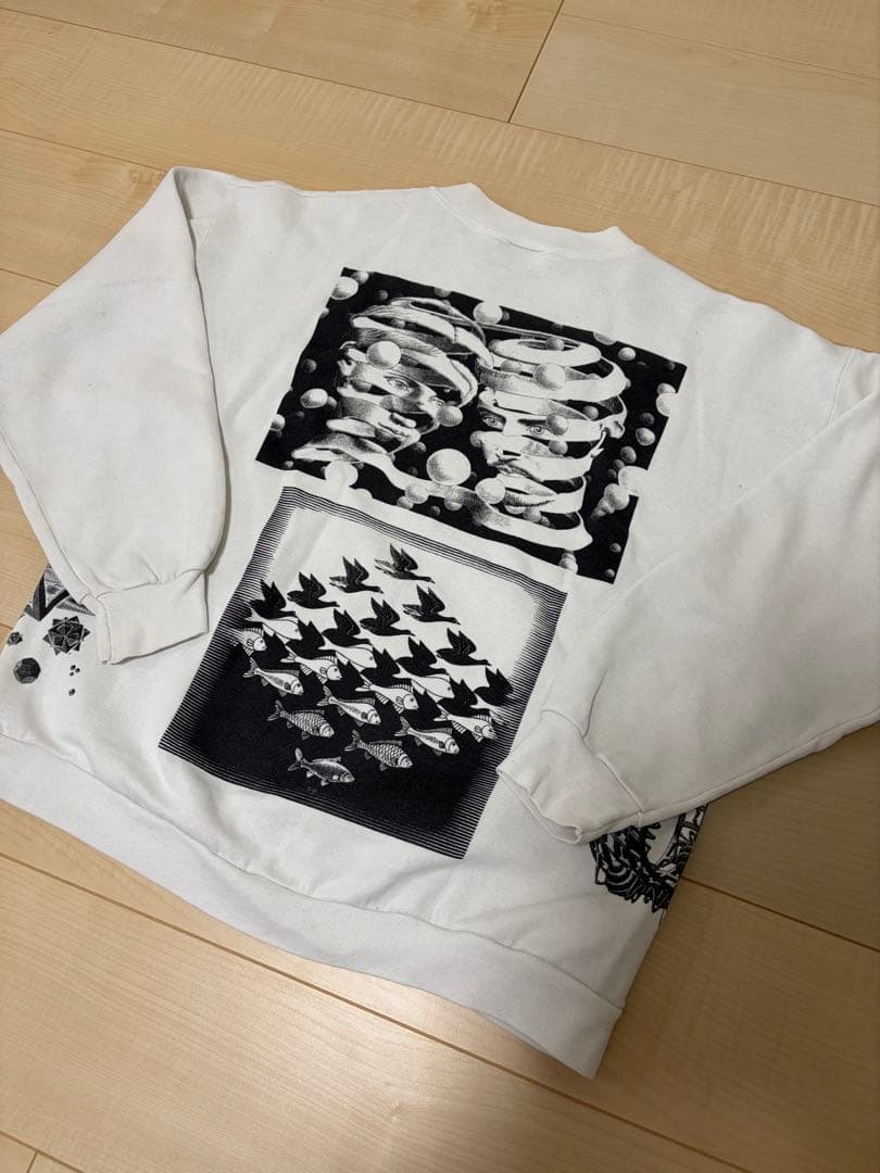 90s M.C.ESCHER エッシャー マルチプリント スウェット