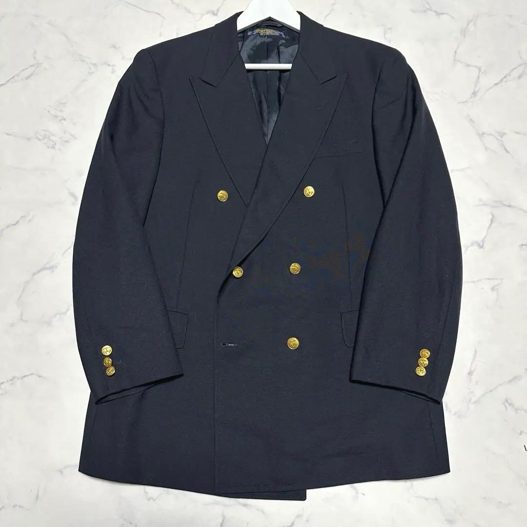 極美品 ブルックスブラザーズ 紺ブレザー ダブルブレスト 金ボタン AB7
