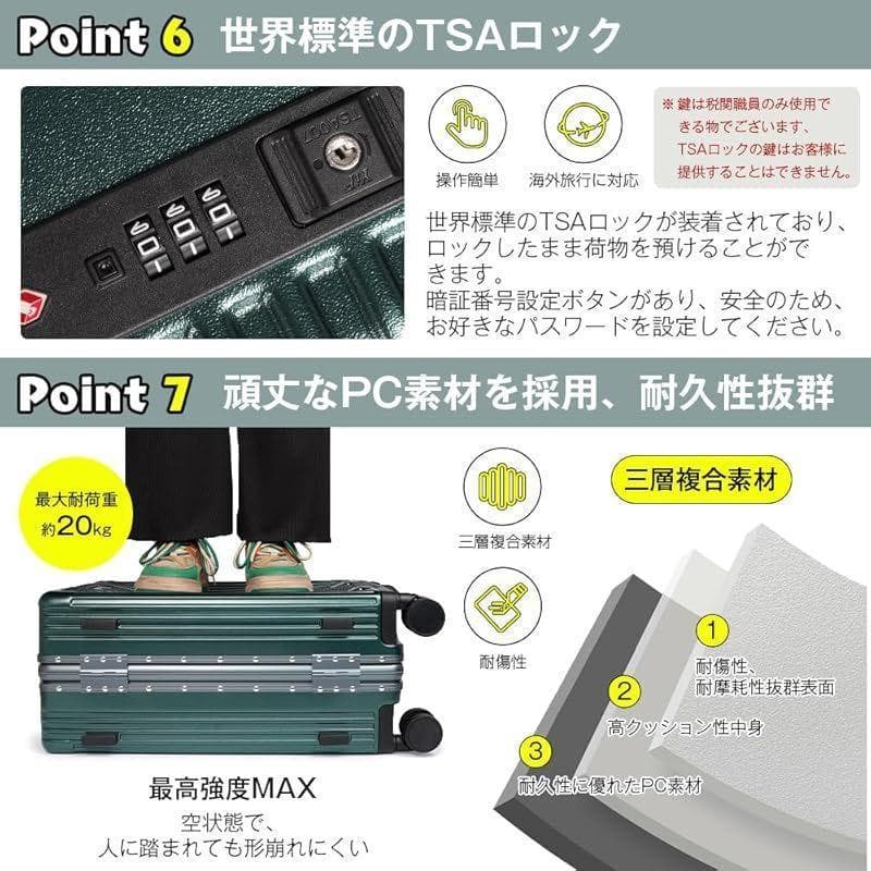 [魔法小屋] スーツケース 前開き 旅行出張 3-5泊(Sサイズ 45L）