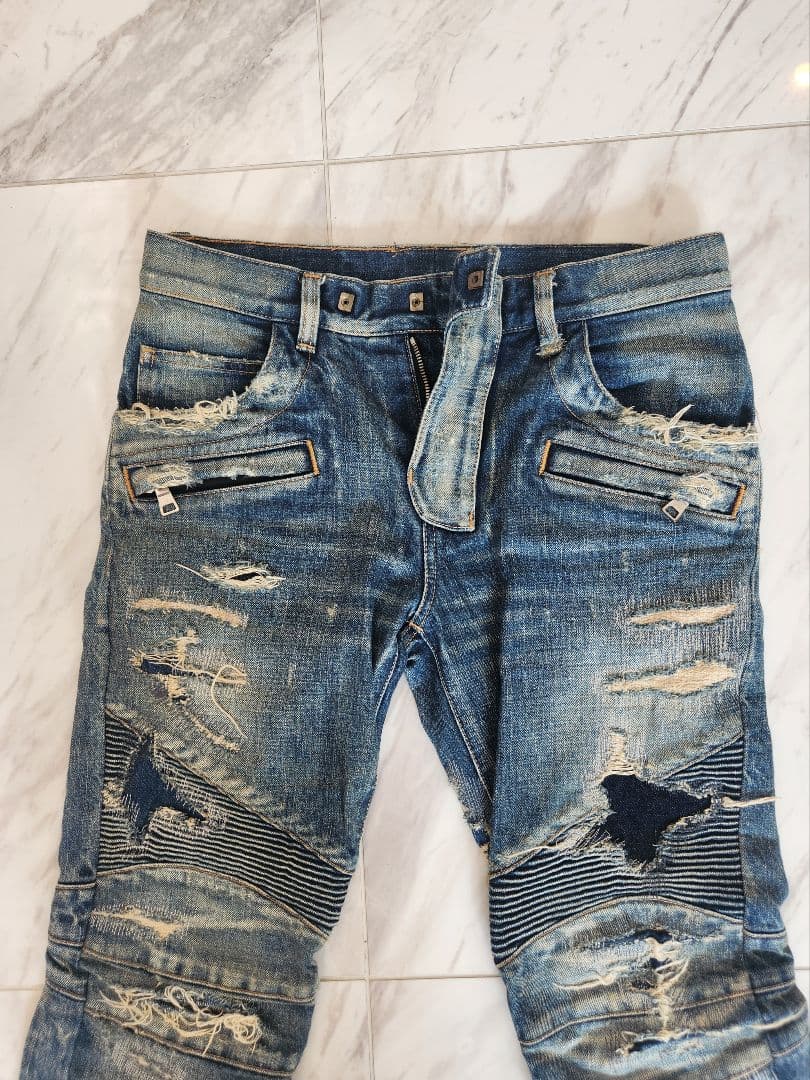 BALMAIN バイカーデニム ジーンズ ダメージ加工 キムタク着用モデル！