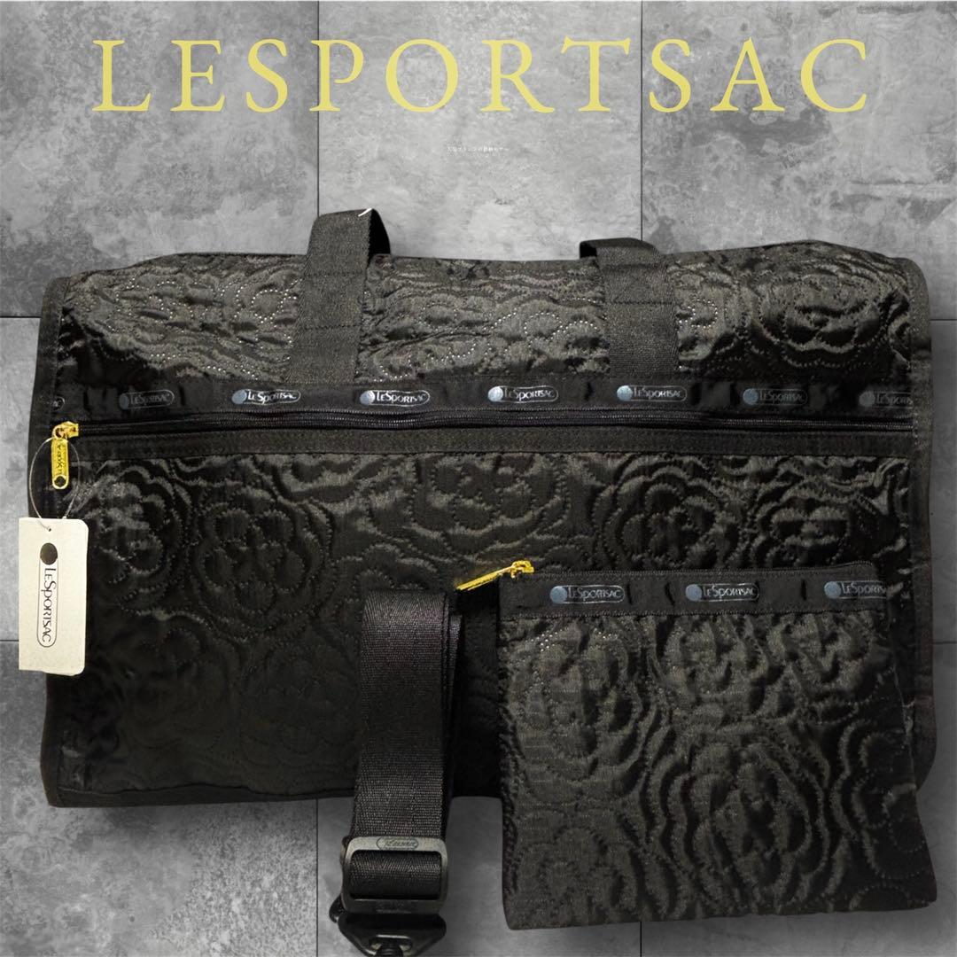 レスポートサック ボストンバッグ ブラック パフィーブロッサムズ 黒