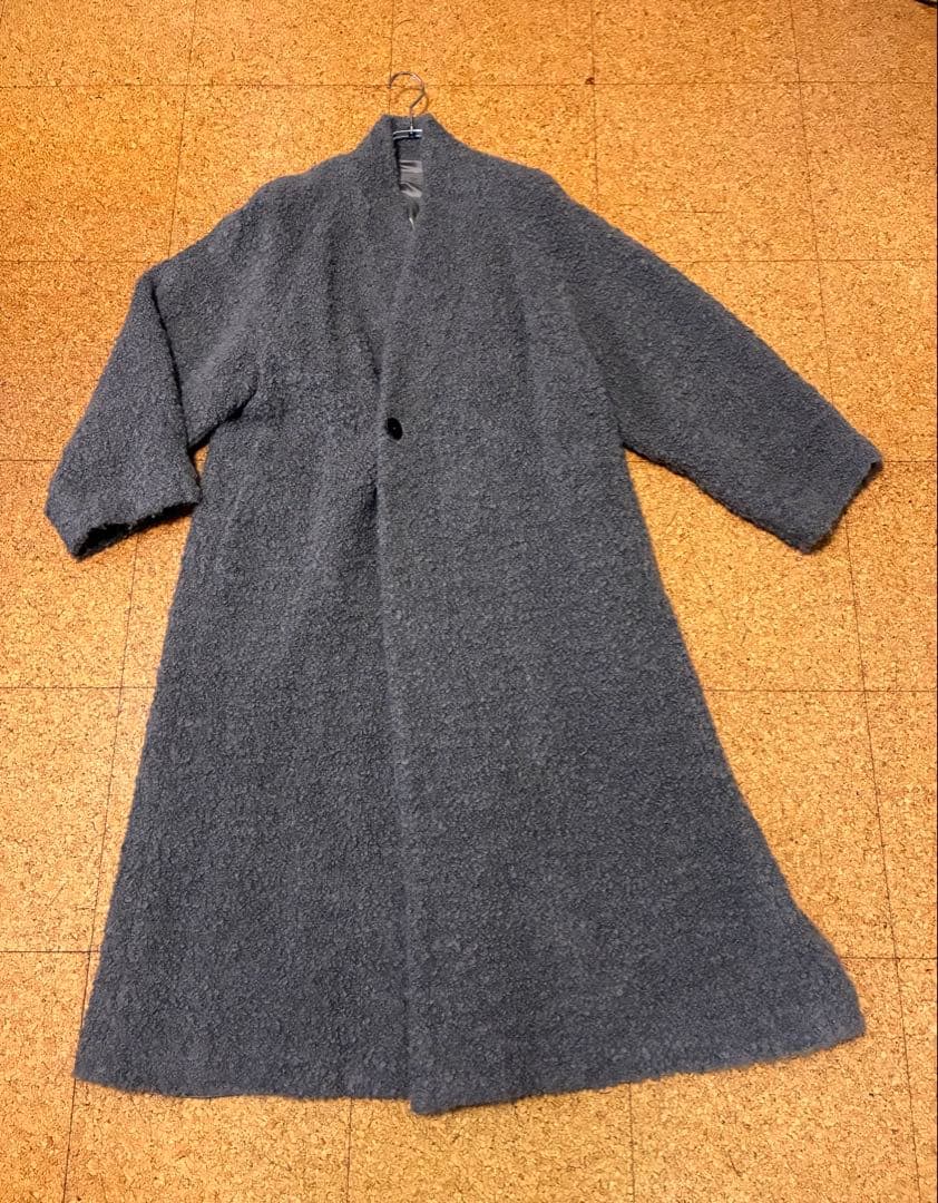 ヨーガンレール アルパカ混 ブークレ ロングマキシ丈 コート