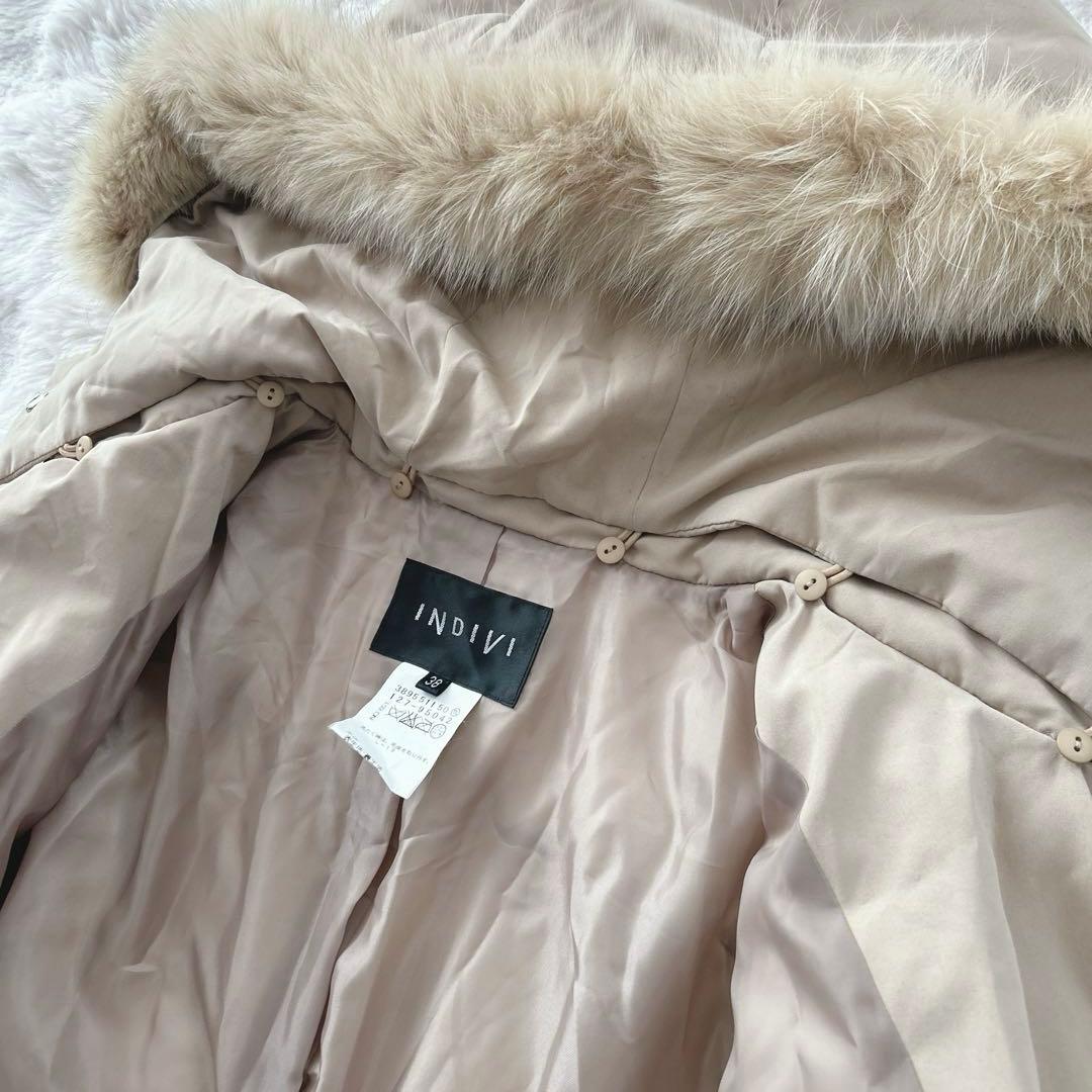 インディヴィ★ロング　ダウンコート　フォックスファー　フード