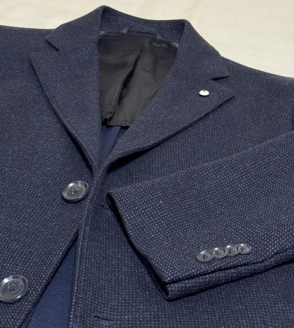◆イタリア製【46】L.B.M.1911◆美品！秋冬物『ウール・コート』紺◆
