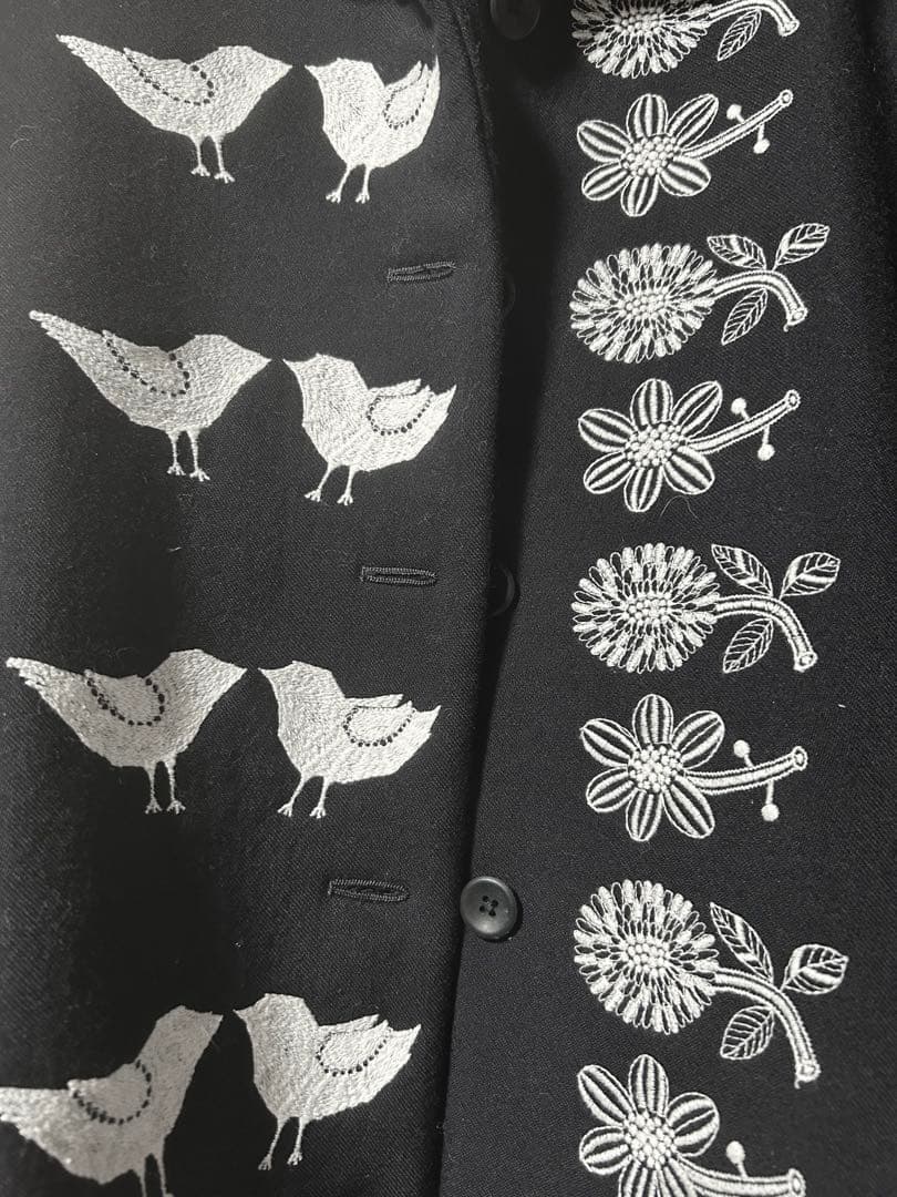 ミナペルホネン ケープコート 鳥と花刺繍 ミナペルホネン ケープコート