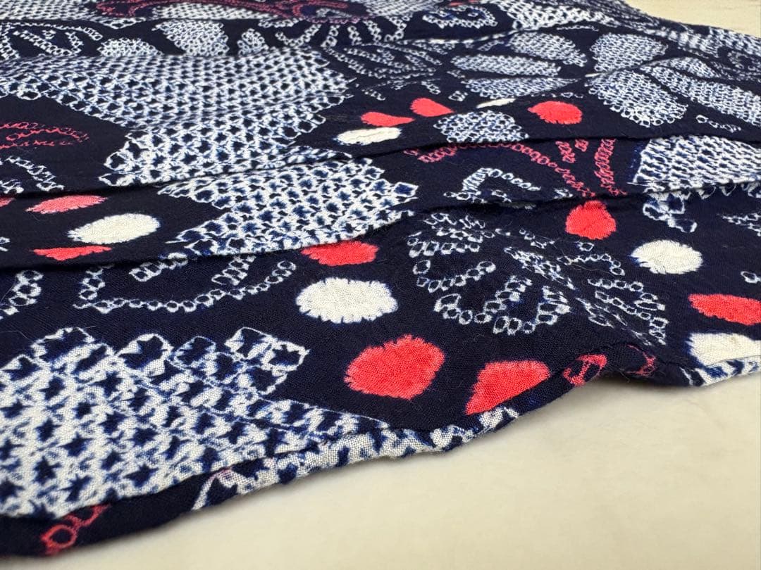 夏物 浴衣 有松絞り藍染 花