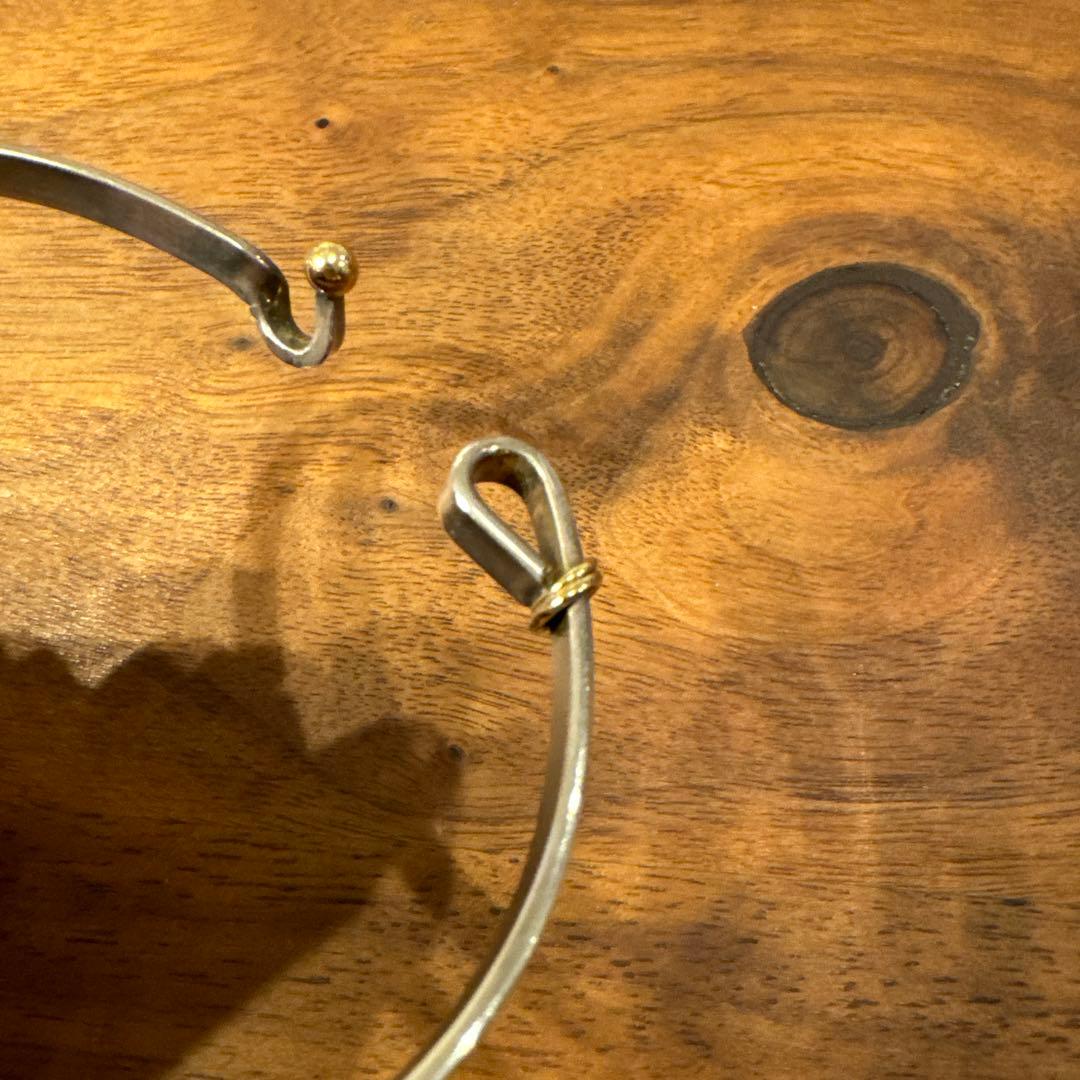 ティファニー　フックアンドアイ925シルバー 18KYG バングル