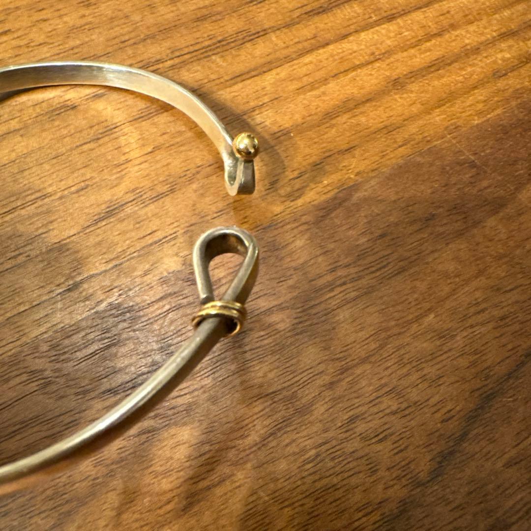 ティファニー　フックアンドアイ925シルバー 18KYG バングル