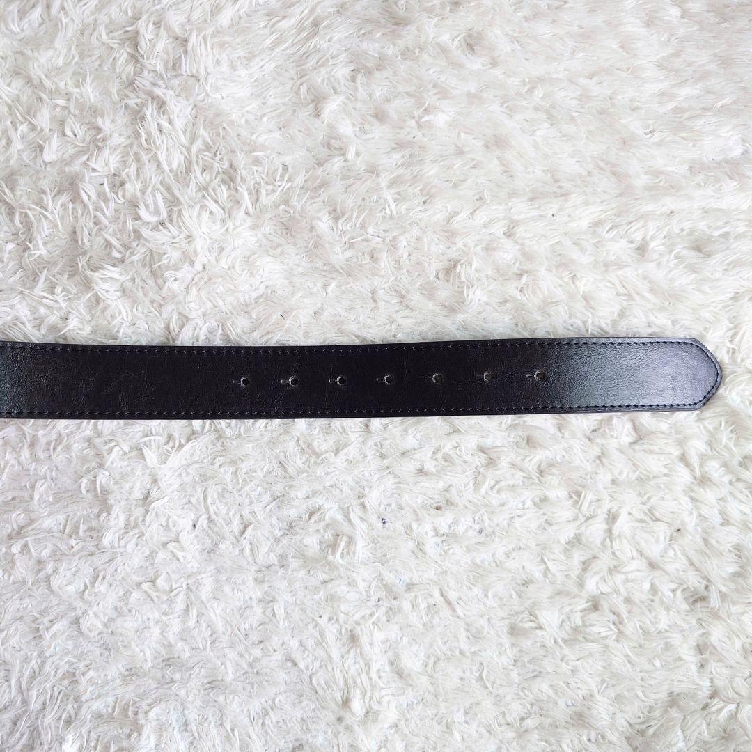 グッチ インターロッキング シルバー バックル ベルト 黒 メンズ レザー