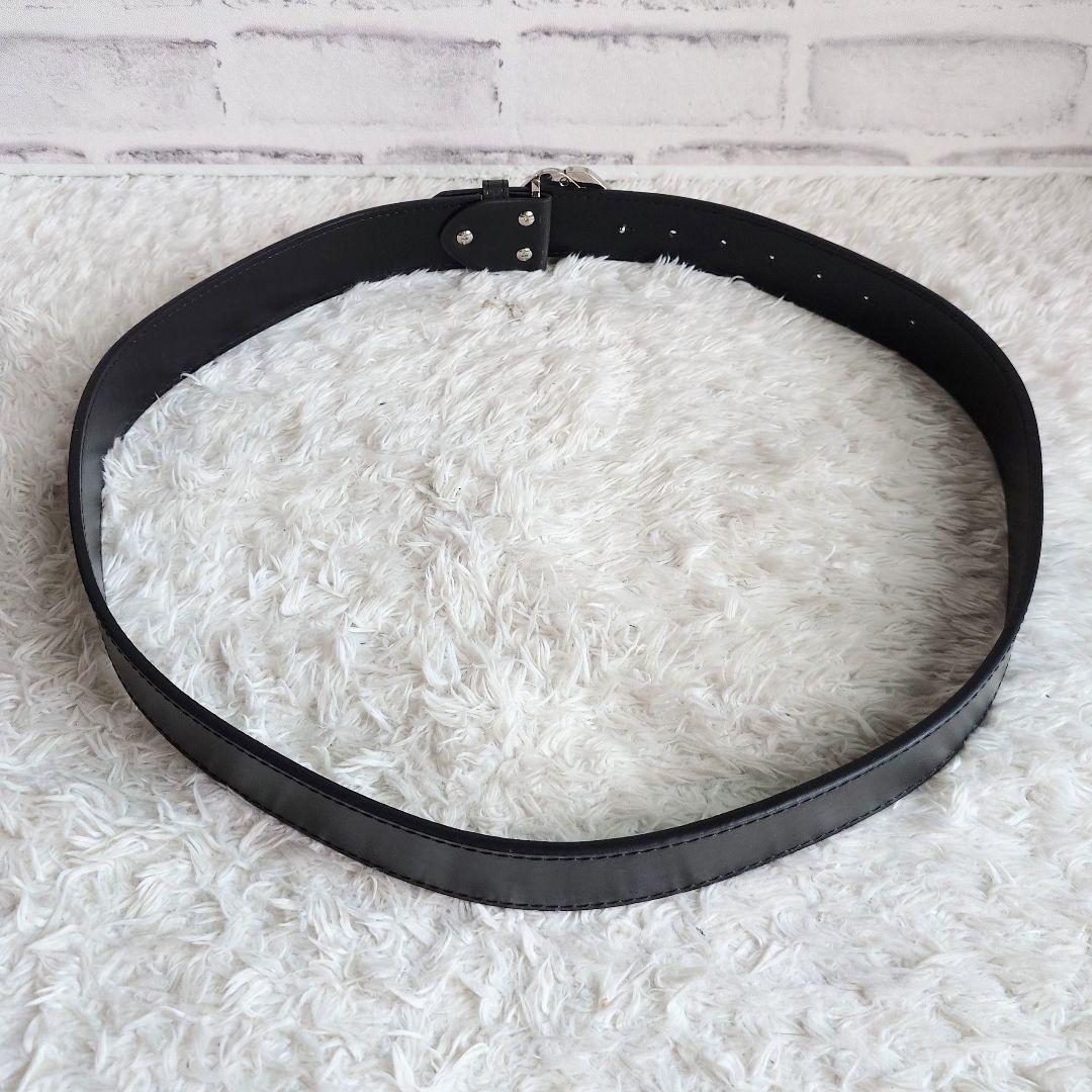 グッチ インターロッキング シルバー バックル ベルト 黒 メンズ レザー