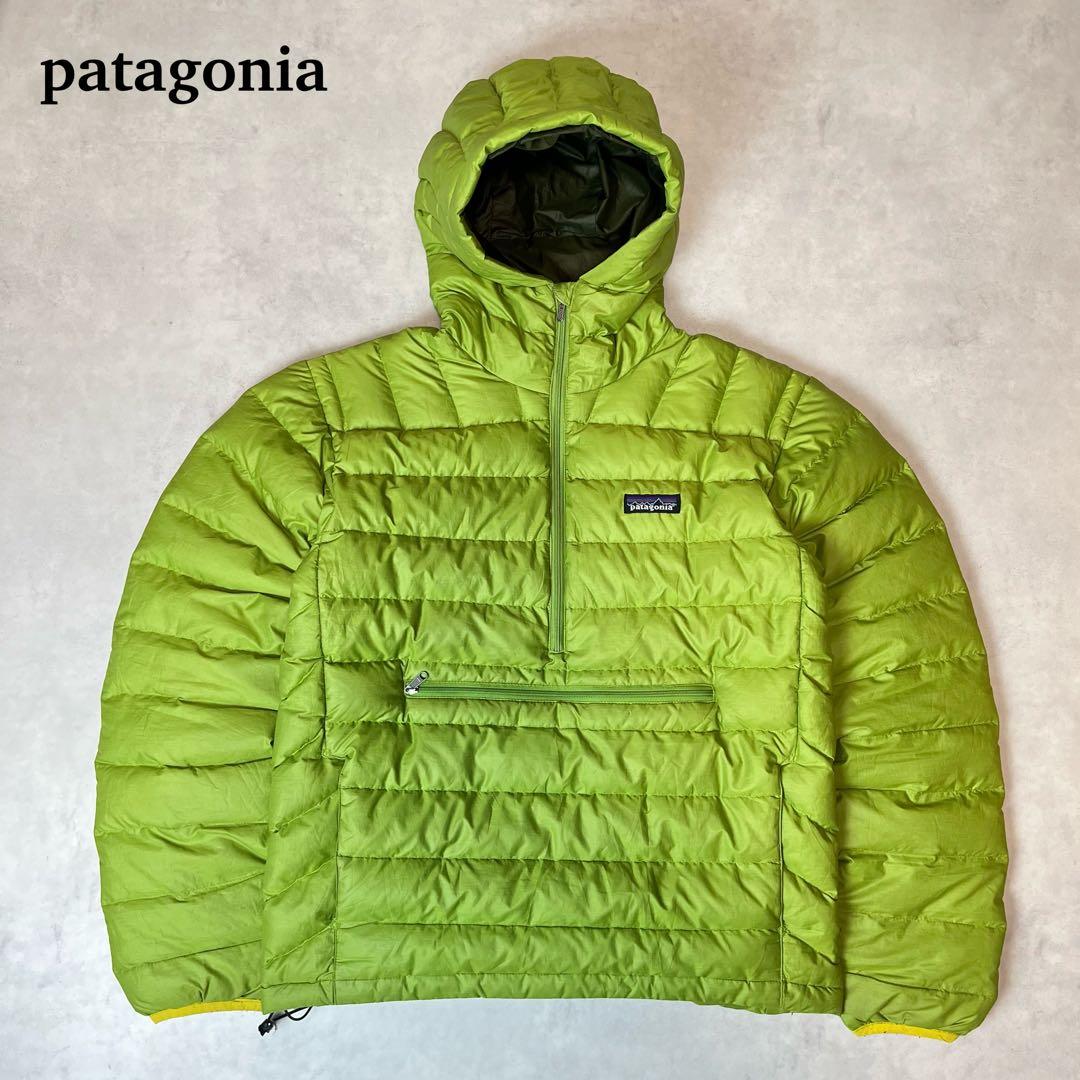 patagonia ダウンセーターフーディ プルオーバー 黄緑 XS - メルカリ