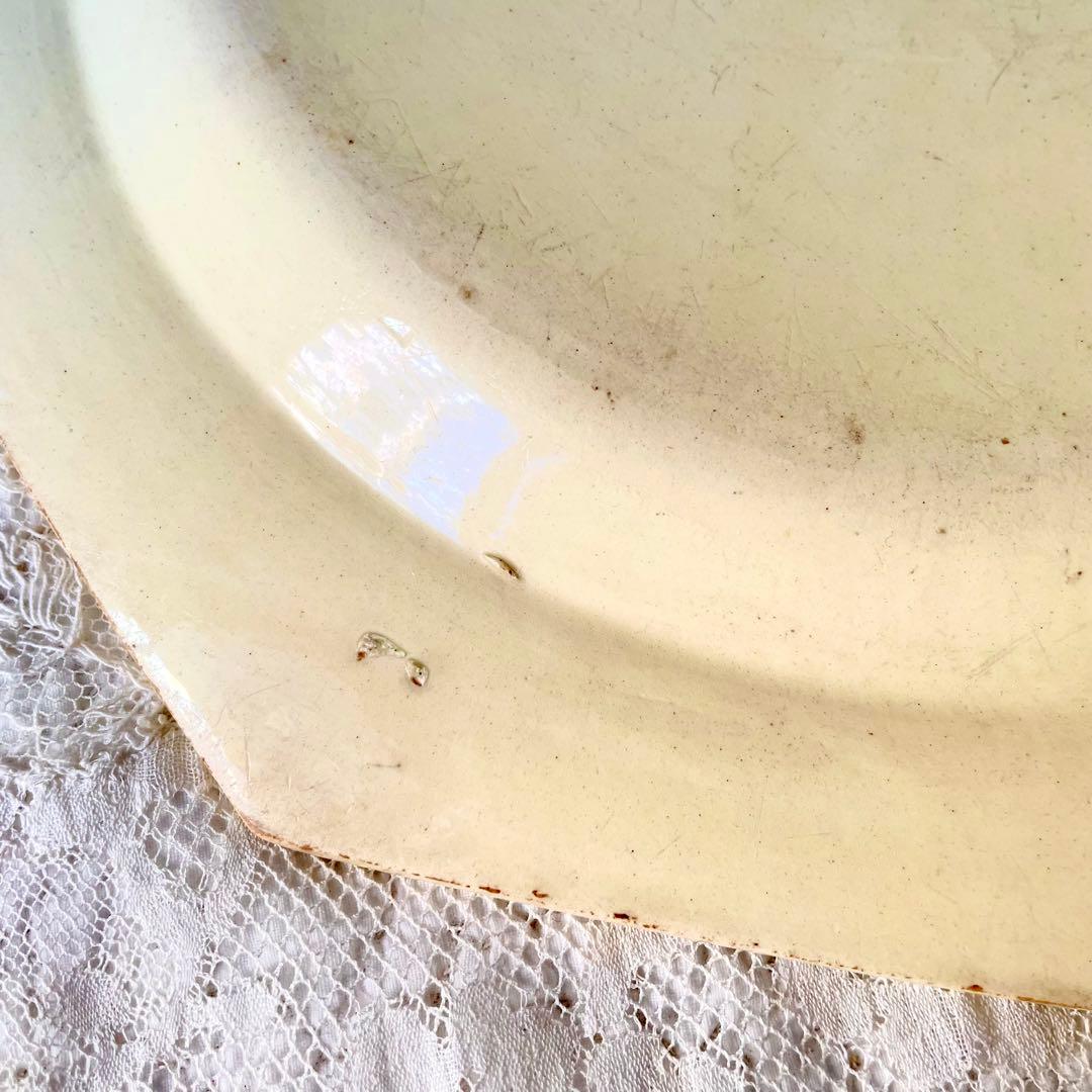 スワン　オクトゴナルプレート　シャンティ19世紀フランスアンティーク