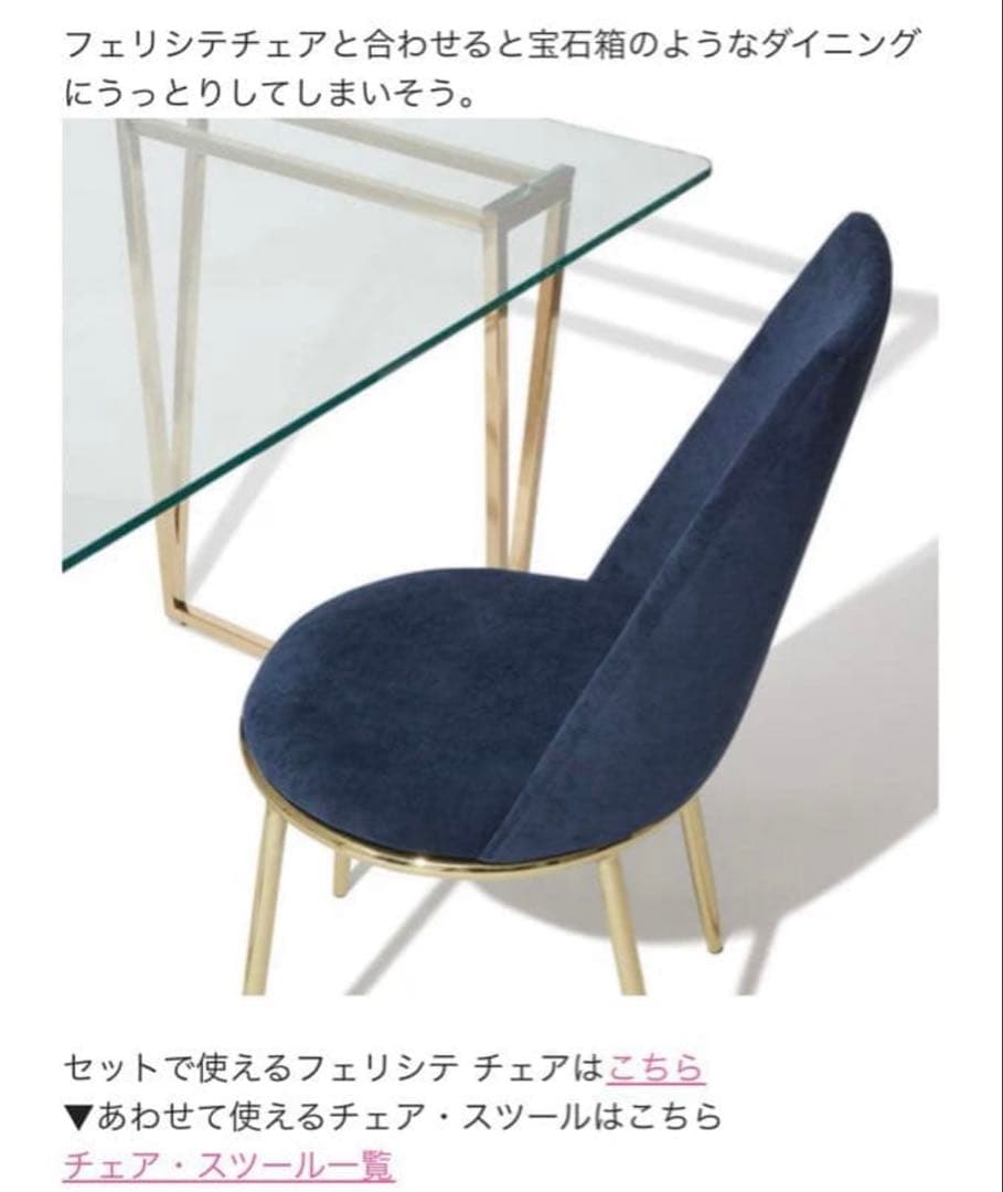 【美品】Francfrancフェリシテ チェア ネイビー　2脚