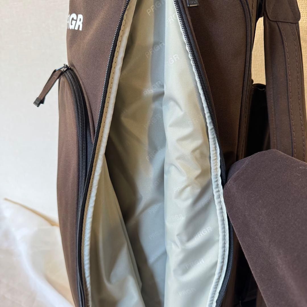 美品】 PRGR PCB-102 キャディバッグ ブラウン ヘッドカバー付き PRGR