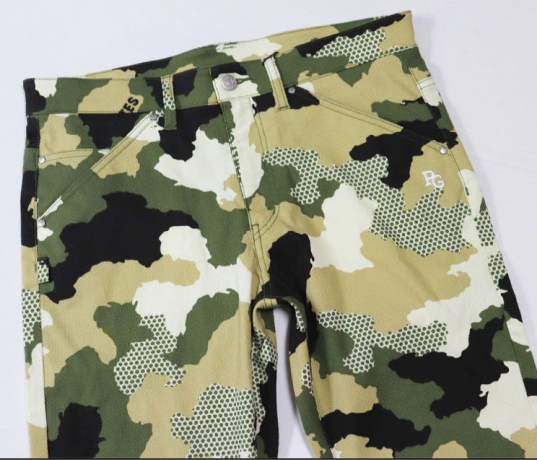 《パーリーゲイツ》新品 やや薄手素材 カモフラ ストレッチパンツ 4(W82)
