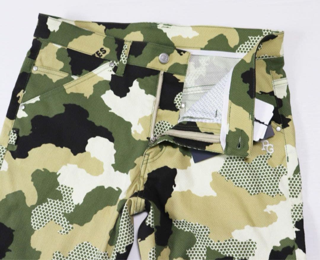 《パーリーゲイツ》新品 やや薄手素材 カモフラ ストレッチパンツ 4(W82)