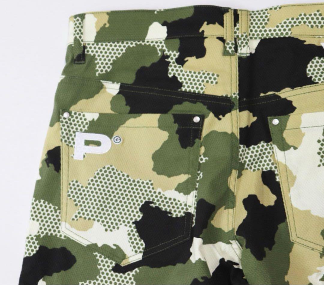 《パーリーゲイツ》新品 やや薄手素材 カモフラ ストレッチパンツ 4(W82)