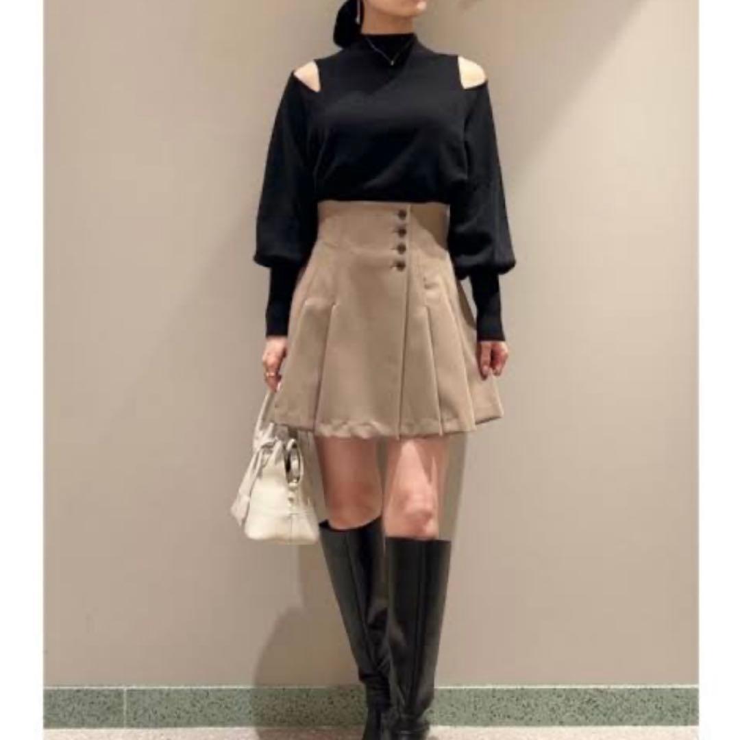 SNIDEL サイドプリーツスカショーパン モカ - メルカリ