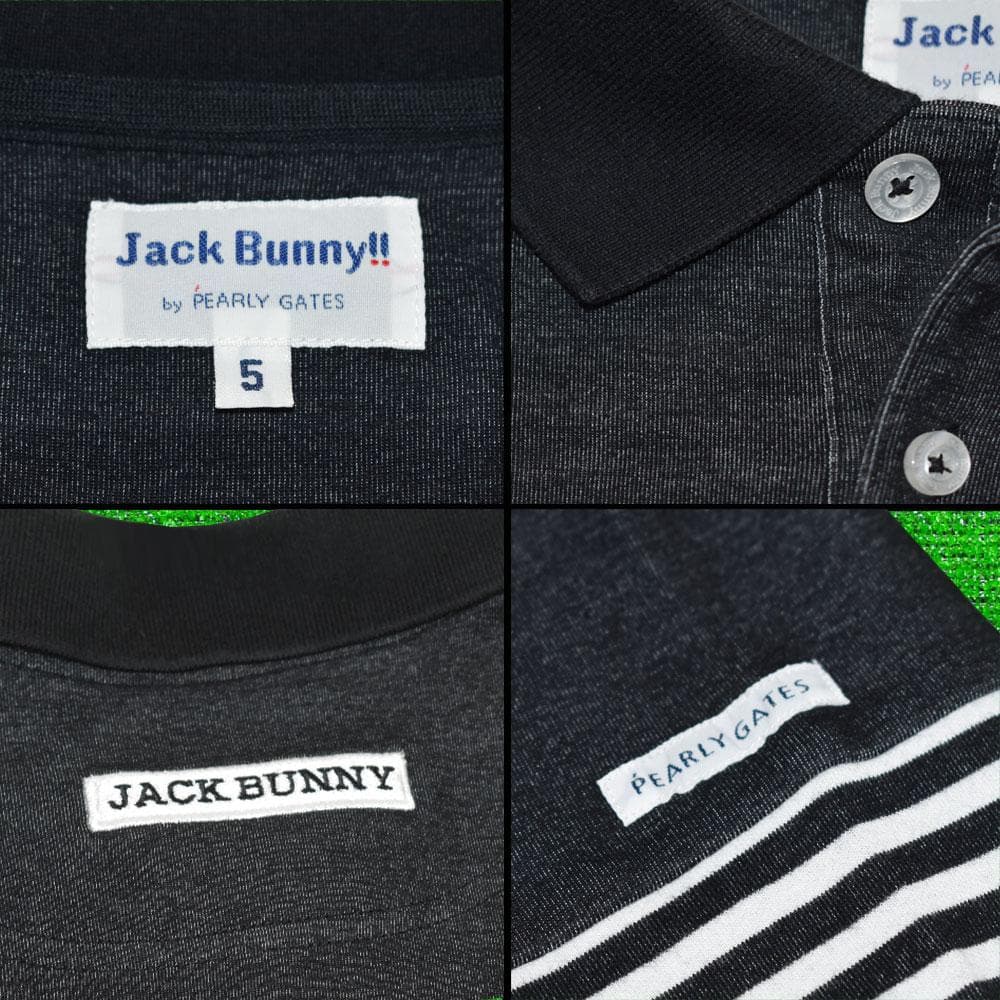 イ*グ様 Jack Bunny!! ジャックバニー 長袖ポロシャツ【ボーダー/5