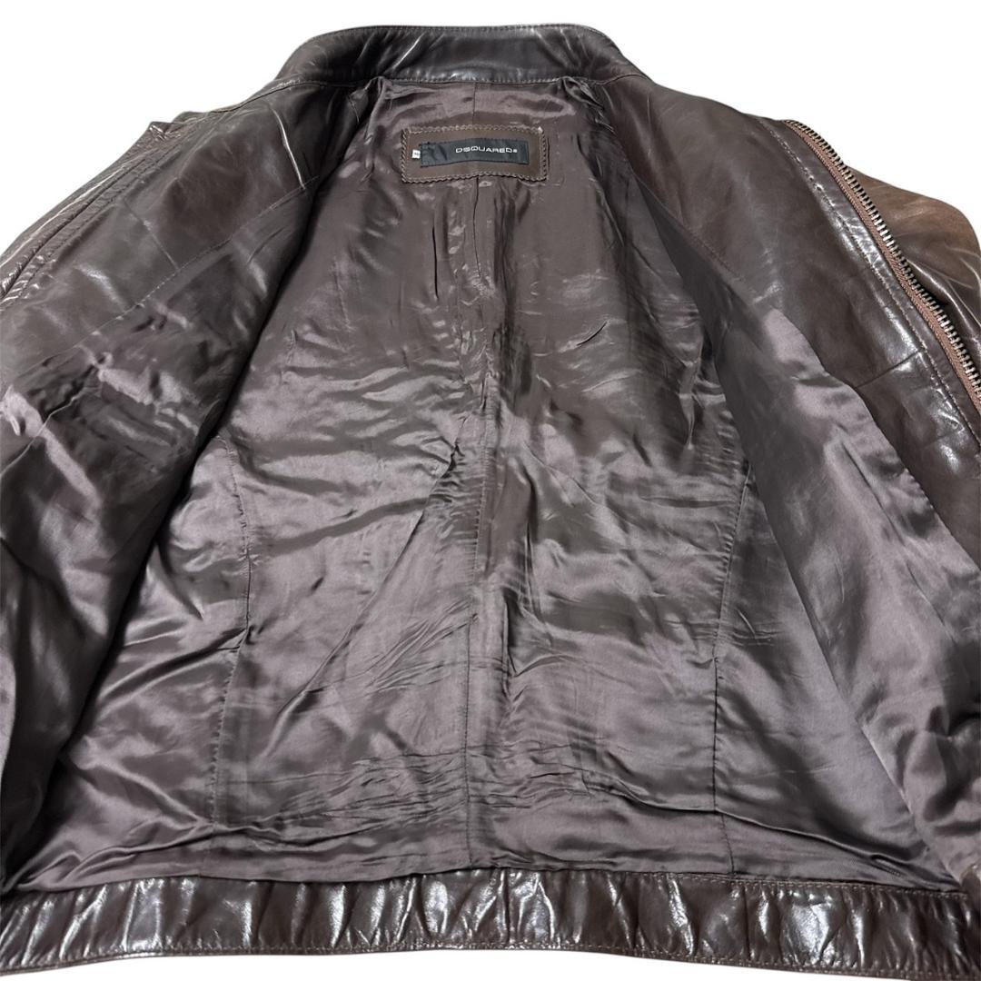 DSQUARED2ディースクエアード　レザーライダースジャケット イタリア製