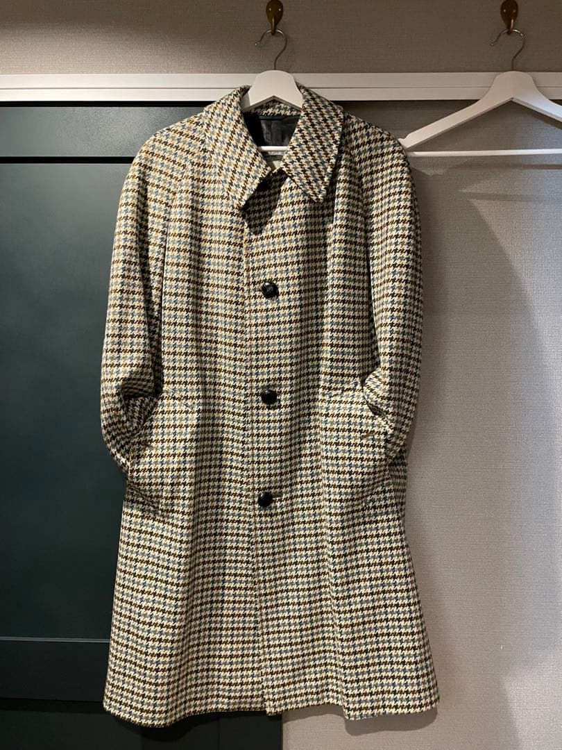 実寸L 80s Aquascutum Club check Wool Coat
