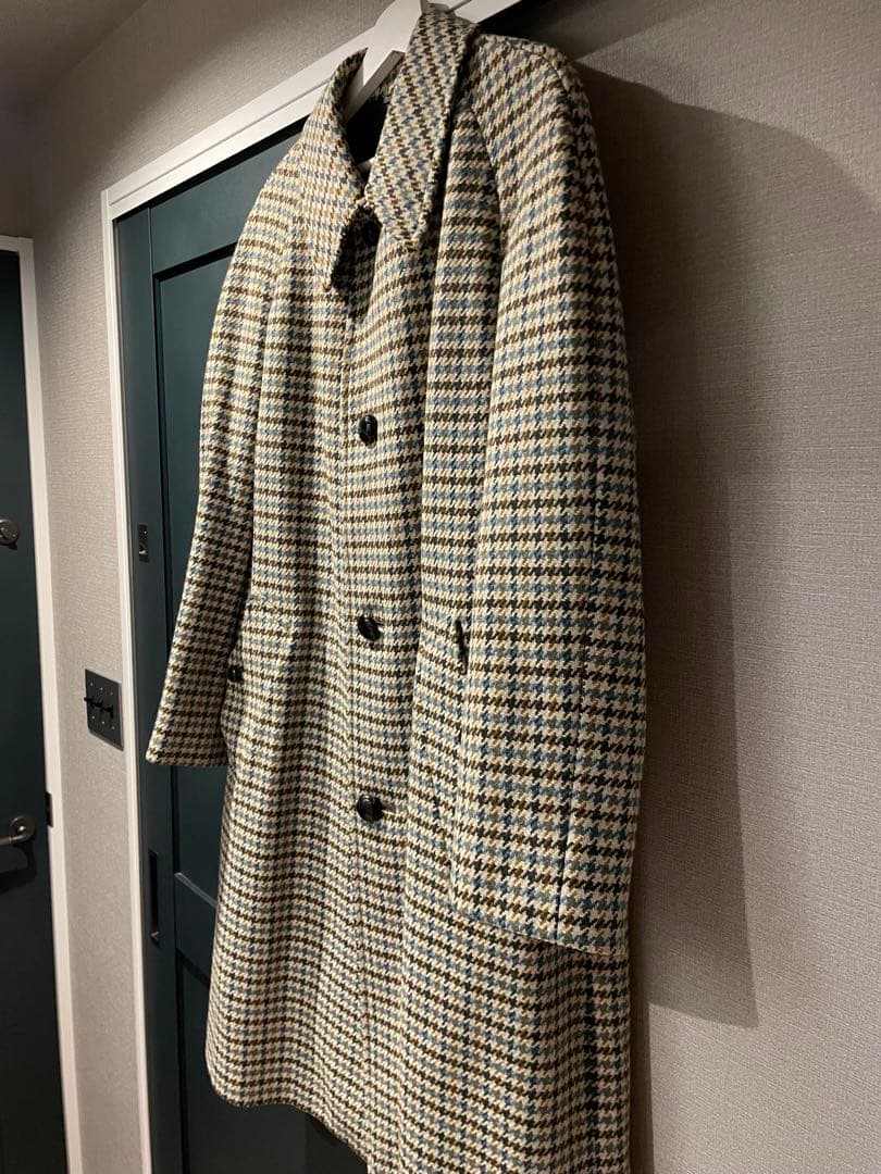 実寸L 80s Aquascutum Club check Wool Coat