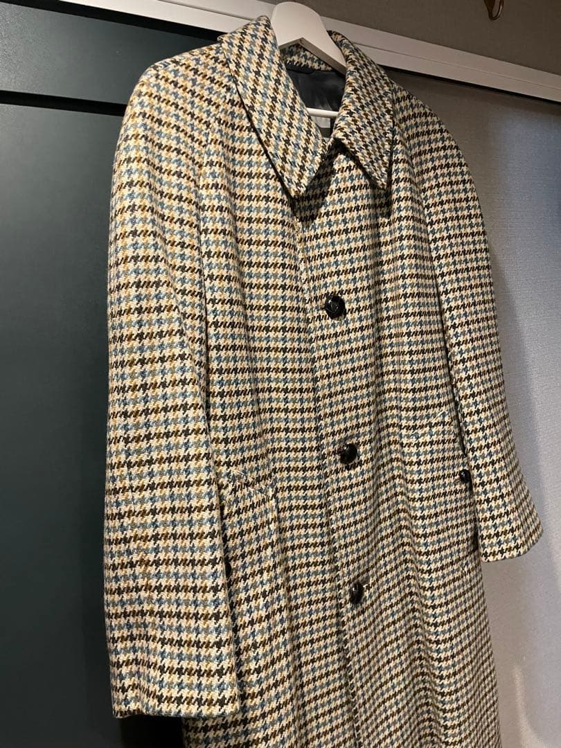 実寸L 80s Aquascutum Club check Wool Coat