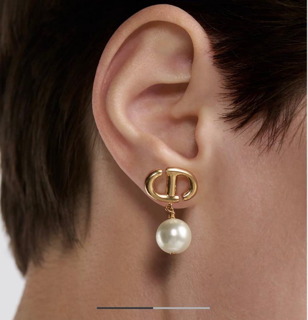 Dior CDnavy ゴールドパールピアス　片耳のみ