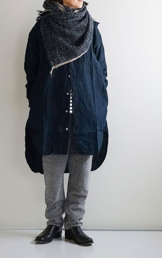 うなぎの寝床 久留米絣のもんぺ 綿モール(無地)　グレー