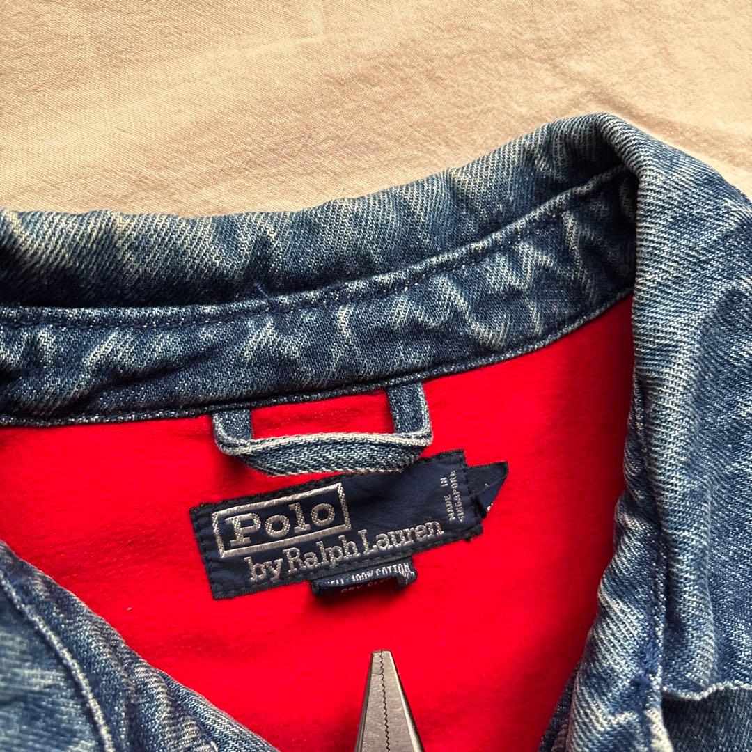 【90s】Ralph Lauren デニム スウィングトップ 裏地 フリース