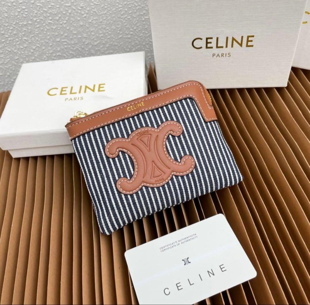 新品未使用 CELINE デニム コイン&カードポーチ キーリング付き - メルカリ