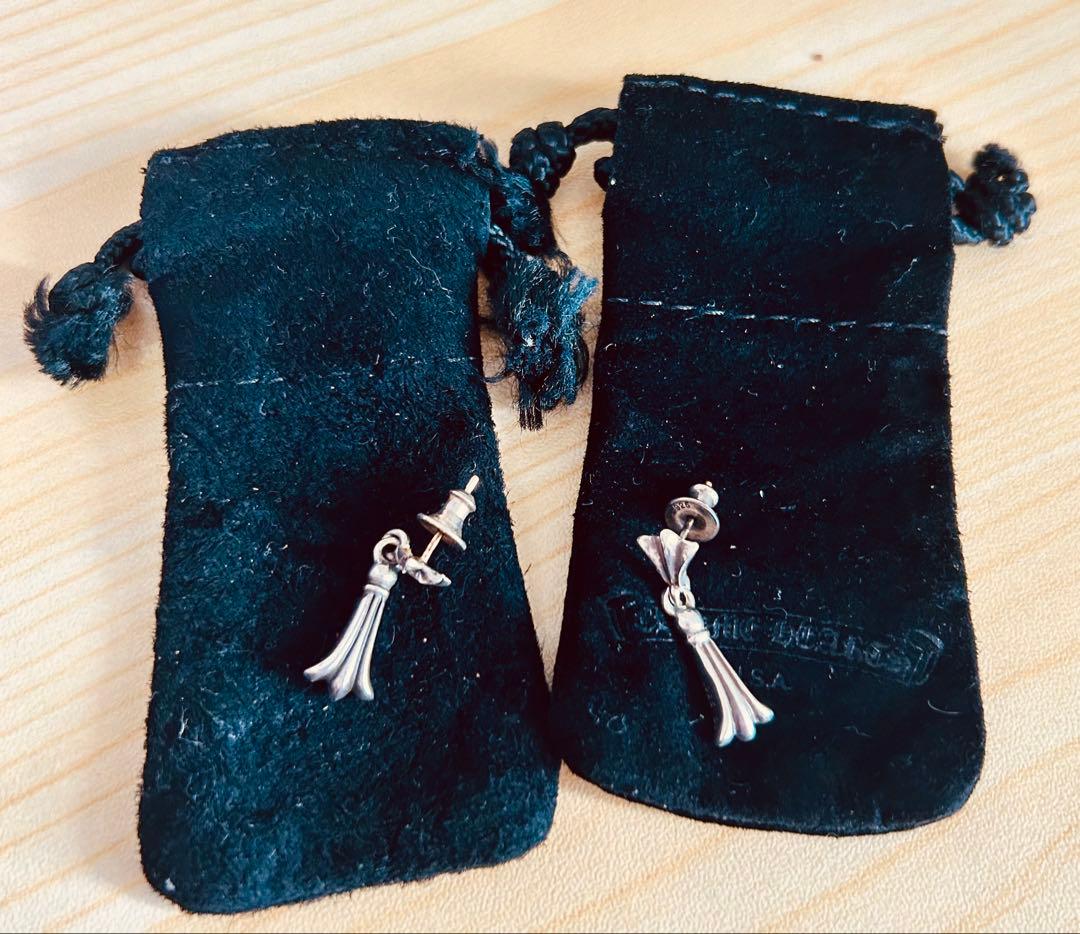 クロムハーツ ミニ クロステイル ピアス リンク SV925シルバー14K正規品