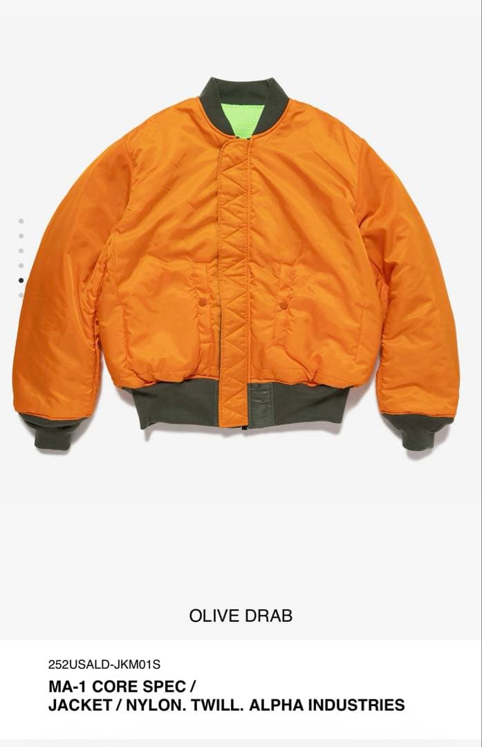 初売り WTAPS ALPHA MA-1 CORE SPEC / JACKET