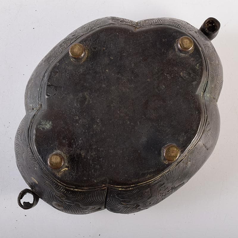 中国 古銅 波刻 木瓜形双耳香炉 M R8837 - メルカリ